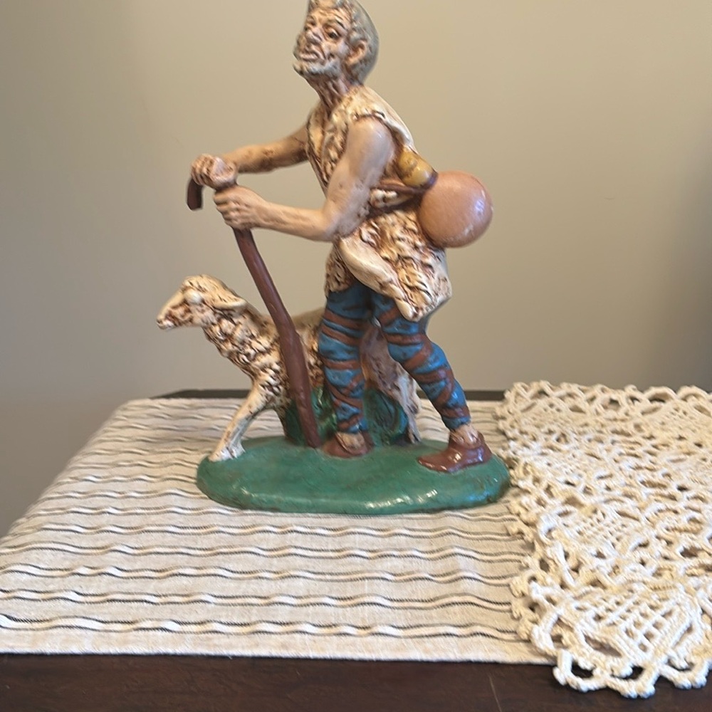 Shepherd Figurine with Dog - Multicolor
